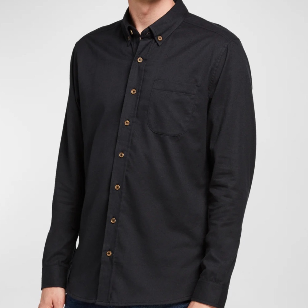 Fisher + Baker Hempstead Pocket Sport Shirt Men Size S Black